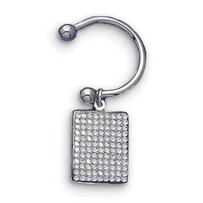 Silver-Tone Swarovski Crystal Rectangle Key Ring GP7865, MPN: GP7865,