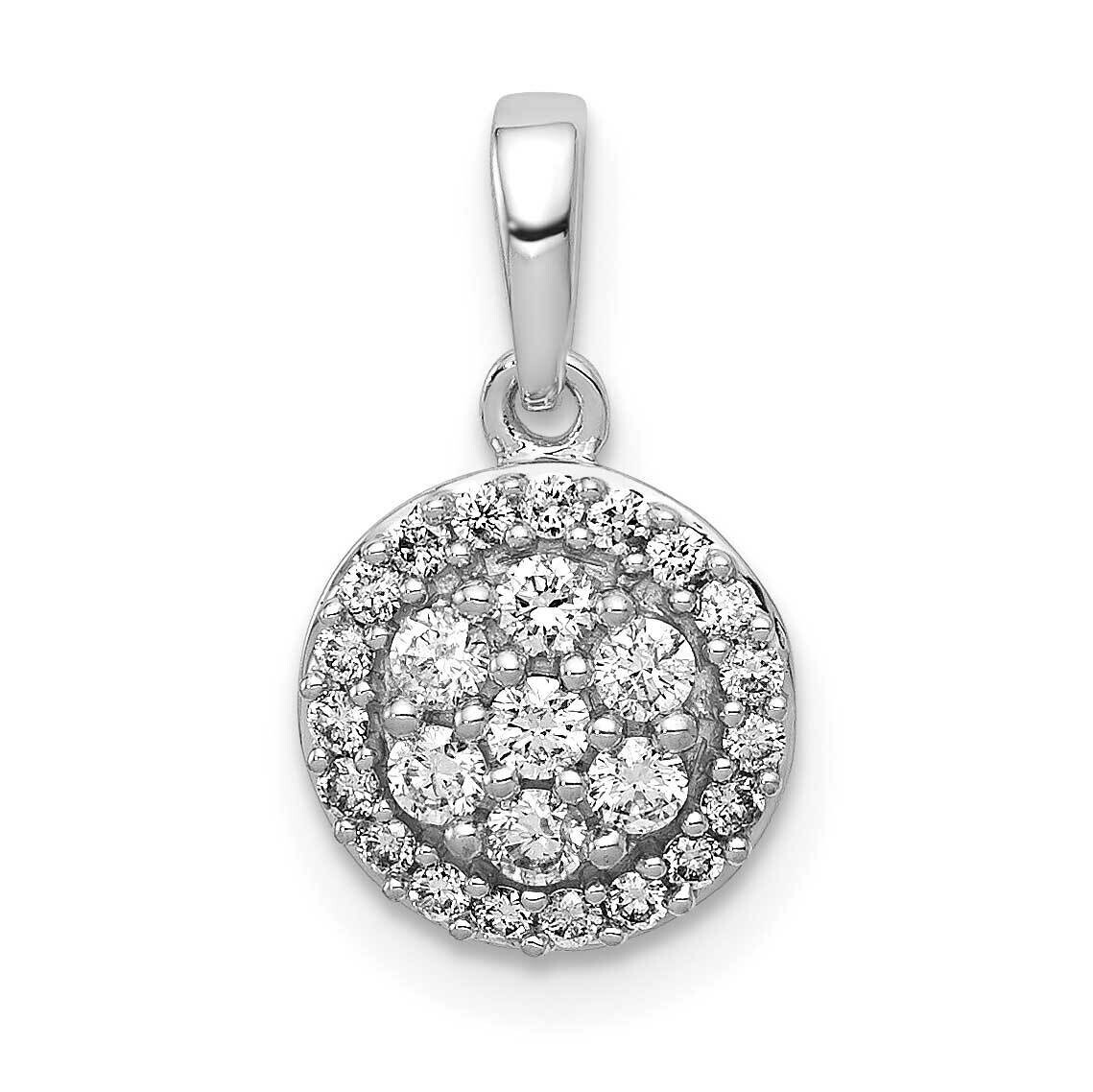 1/4Ct. Diamond Round Halo Cluster Pendant 10k White Gold PM4751-025-1WA, MPN: PM4751-025-1WA,