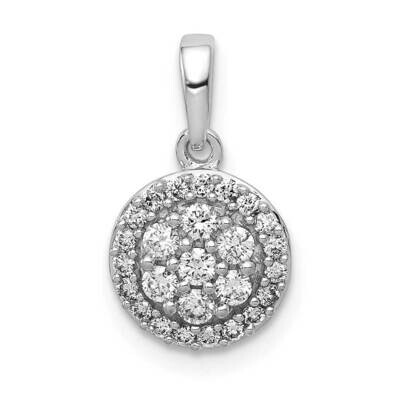 1/4Ct. Diamond Round Halo Cluster Pendant 10k White Gold PM4751-025-1WA, MPN: PM4751-025-1WA,