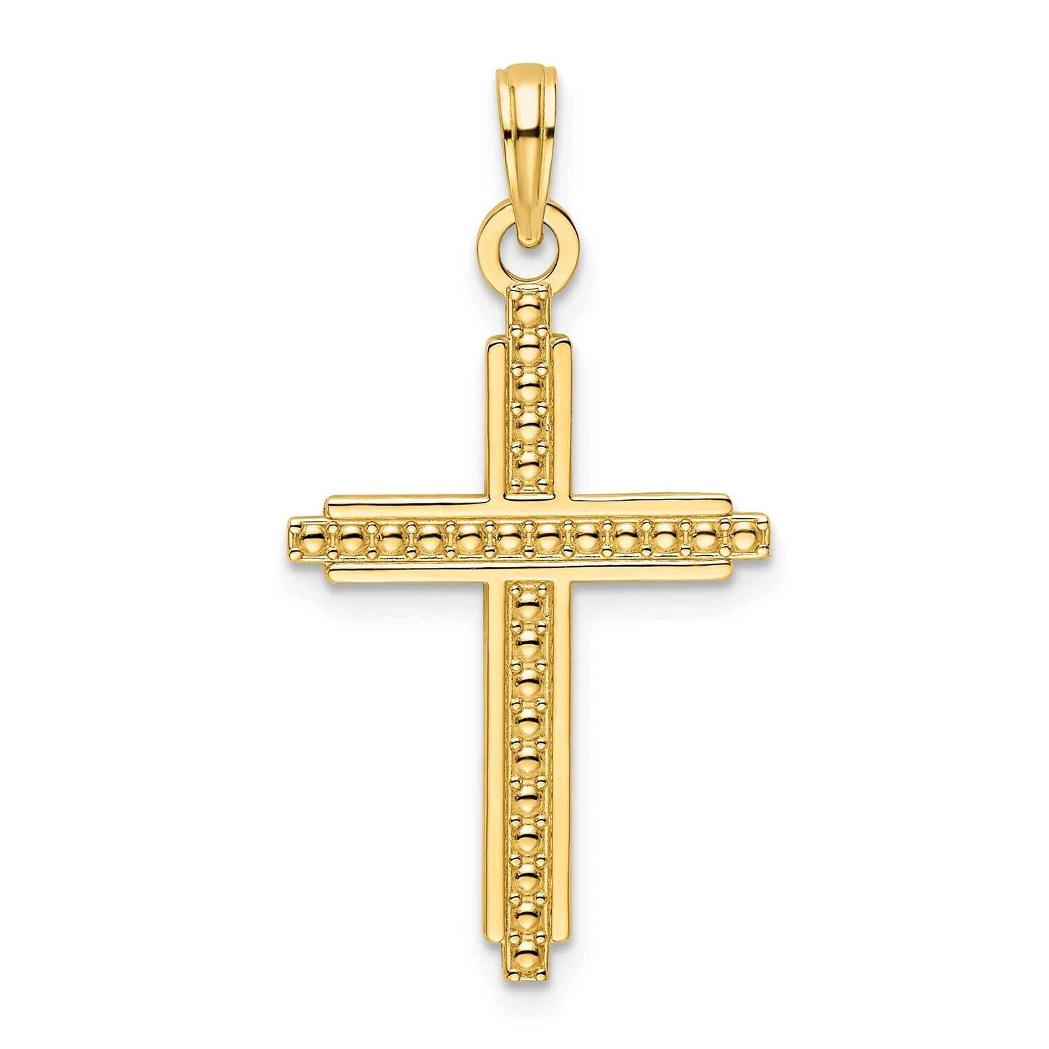Beaded Cross Pendant 14k Polished Gold K9878, MPN: K9878,
