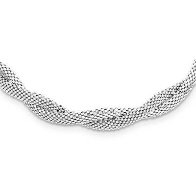 Rhodium 2 StrBraid Mesh Magnetic Clasp 18 Necklace Sterling Silver J288266180H39, MPN: J288266180H3…