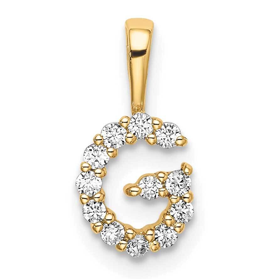 Diamond Letter G Initial Pendant 14k Gold PM6988G-012-YLG, MPN: PM6988G-012-YLG, 883957886367