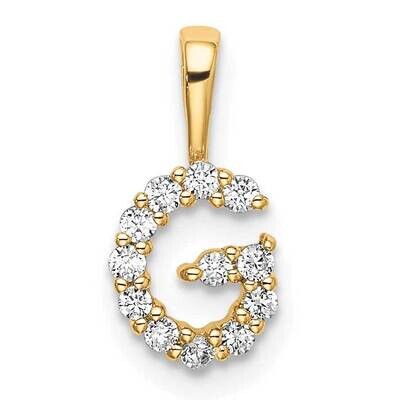 Diamond Letter G Initial Pendant 14k Gold PM6988G-012-YLG, MPN: PM6988G-012-YLG, 883957886367