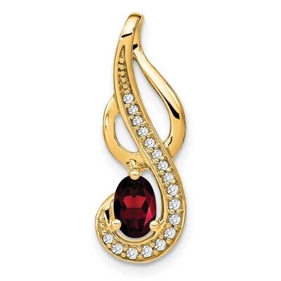 Garnet Diamond Swirl Pendant 14k Gold PM7042-GA-010-YA, MPN: PM7042-GA-010-YA,