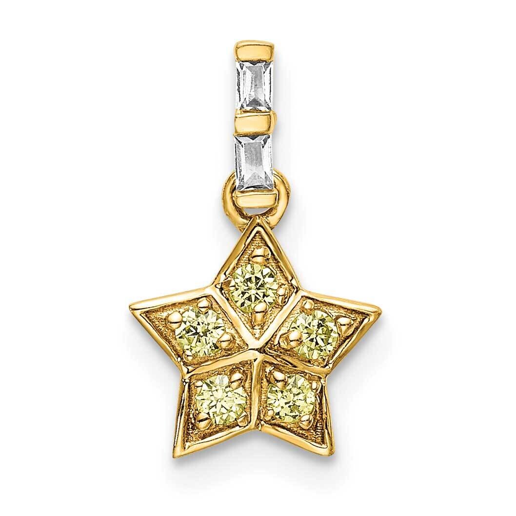 Diamond Yellow Sapphire Star Pendant 14k Gold PM6611-SAY-002-YA
