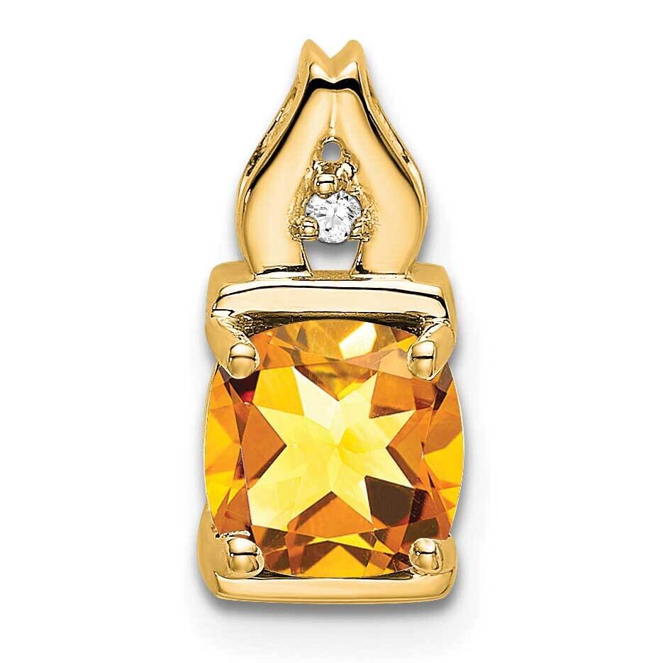 Citrine Diamond Pendant 14k Gold PM7054-CI-001-YA, MPN: PM7054-CI-001-YA,