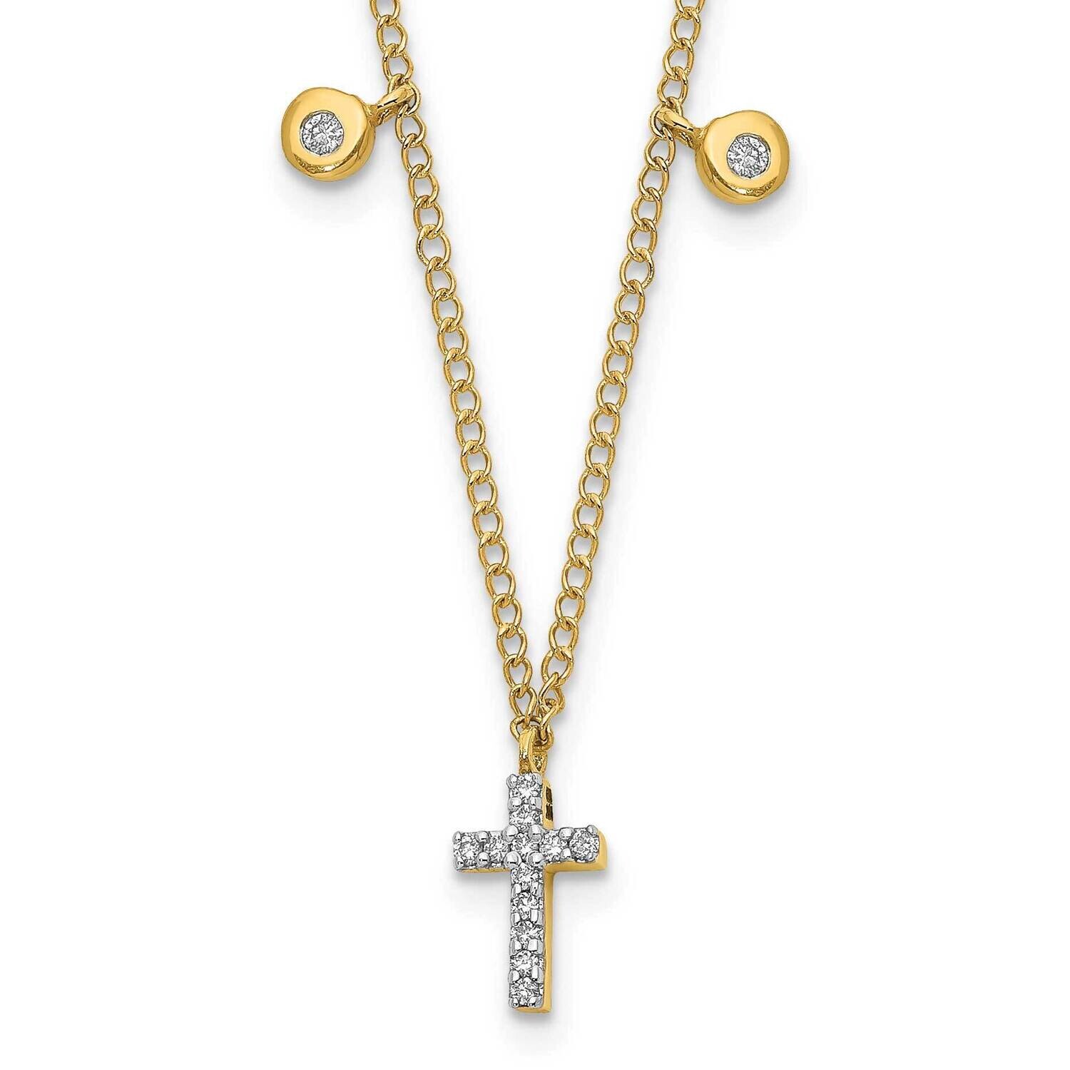 Diamond Cross 18 Inch Necklace 10k Gold PM4698-005-1YA, MPN: PM4698-005-1YA,