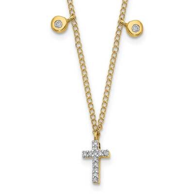 Diamond Cross 18 Inch Necklace 10k Gold PM4698-005-1YA, MPN: PM4698-005-1YA,