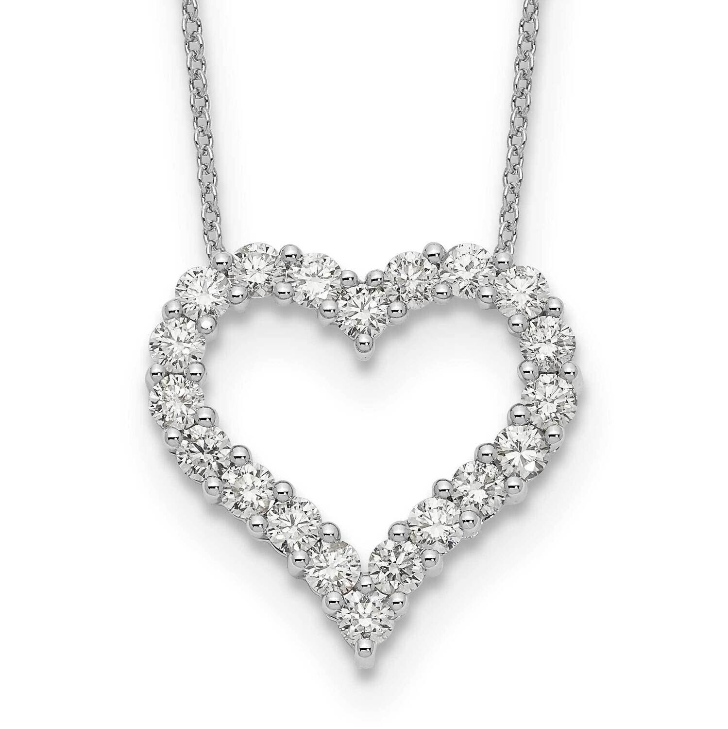 Diamond Heart 18 Inch Necklace 14k White Gold PM1001-150-WA, MPN: PM1001-150-WA, 883957755465