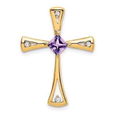 Amethyst Diamond Cross Pendant 10k Gold PM7031-AM-005-1YA, MPN: PM7031-AM-005-1YA,