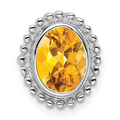 Oval Citrine Chain Slide 14k White Gold PM7202-CI-W, MPN: PM7202-CI-W,