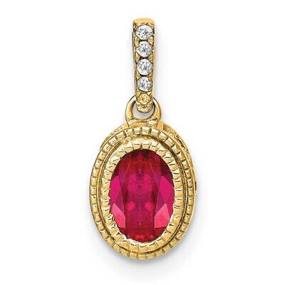 Oval Ruby Diamond Pendant 14k Gold PM7093-RU-011-YA, MPN: PM7093-RU-011-YA,