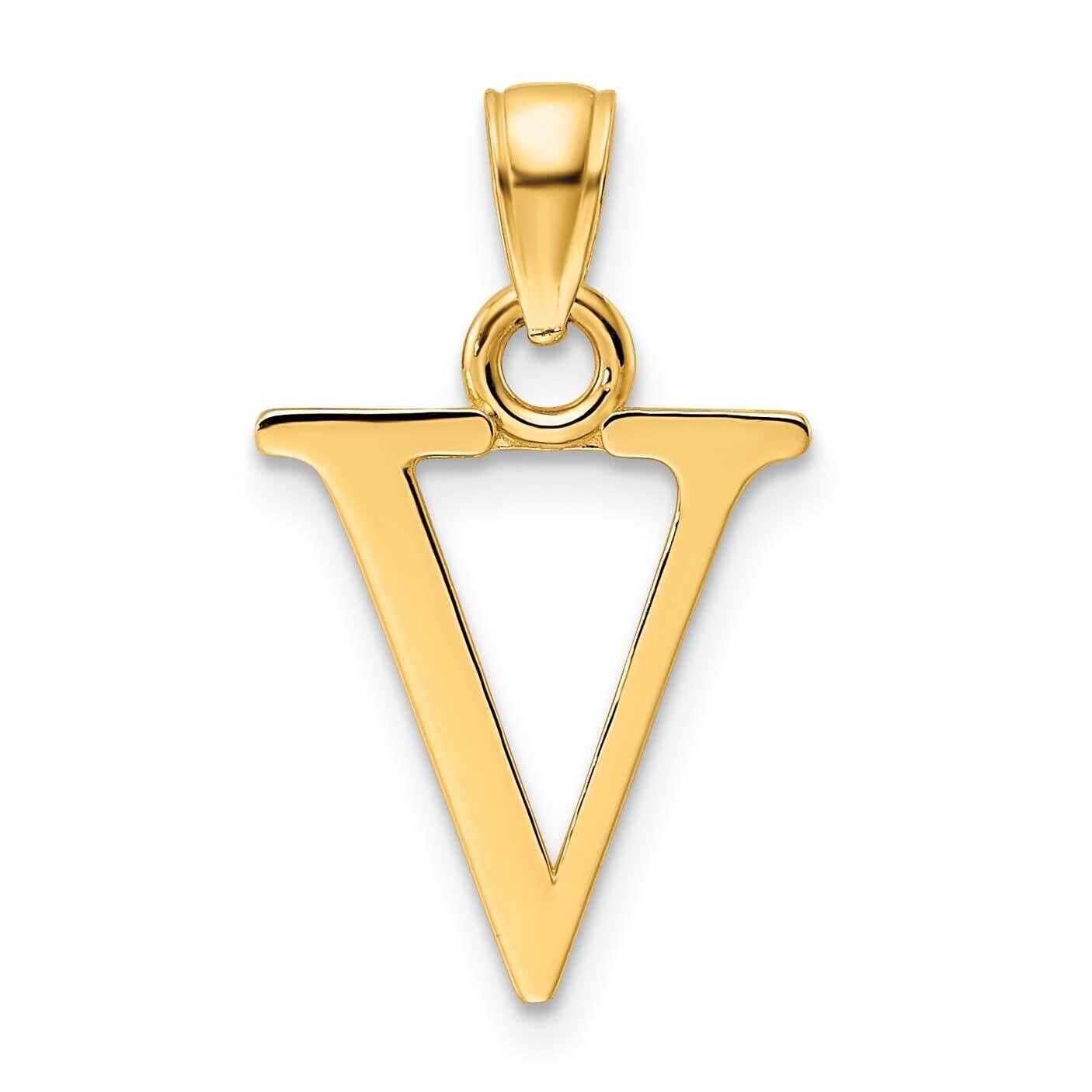 Letter V Pendant 14k Polished Gold K9810V, MPN: K9810V, 196904087046