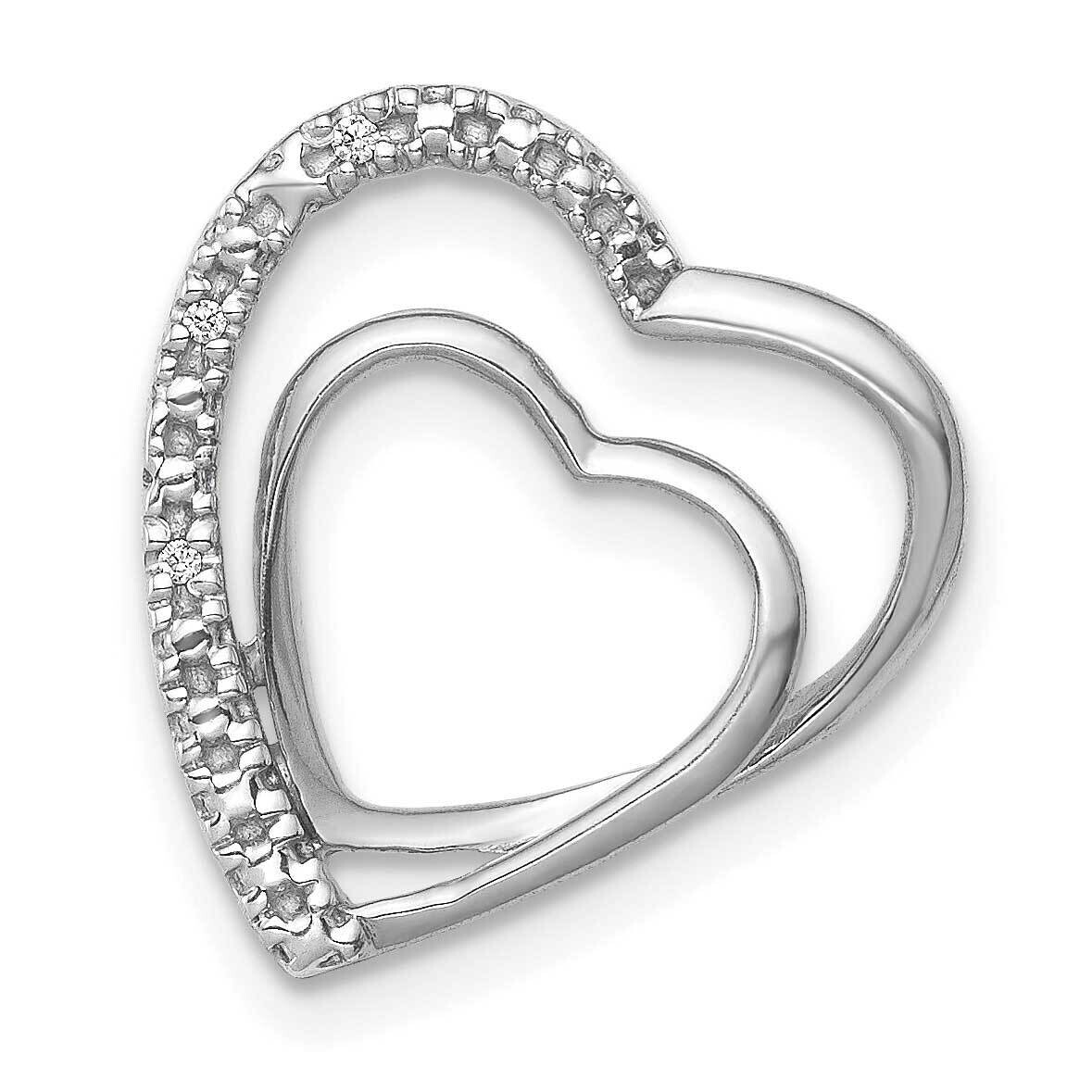 .01Ct. Diamond Double Heart Chain Slide 16 Inch 14k White Gold PM4911-001-WA, MPN: PM4911-001-WA,
