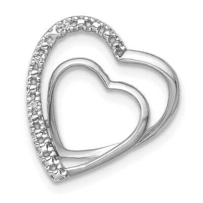 .01Ct. Diamond Double Heart Chain Slide 16 Inch 14k White Gold PM4911-001-WA, MPN: PM4911-001-WA,
