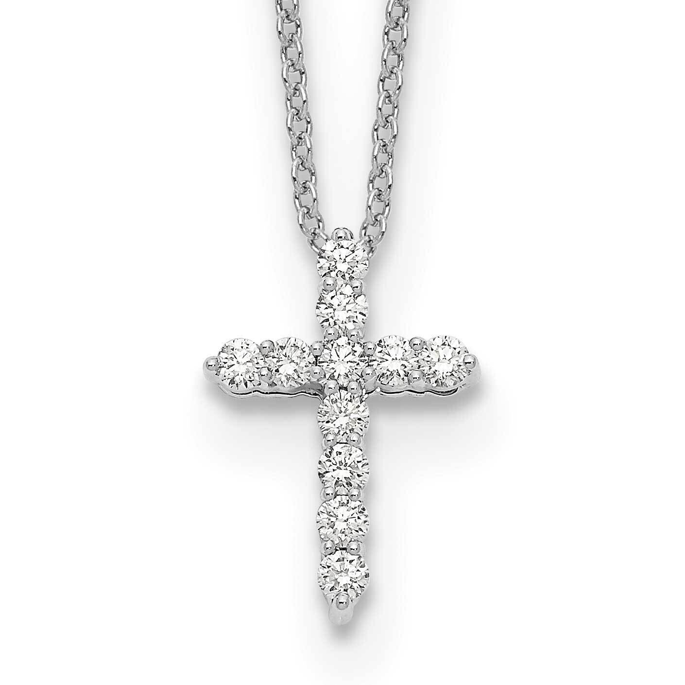 Diamond Cross 18 Inch Necklace 14k White Gold PM1000-025-WA, MPN: PM1000-025-WA,