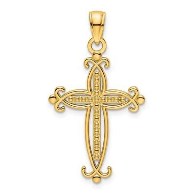 Beaded Cross Pendant 14k Polished Gold K9837, MPN: K9837,