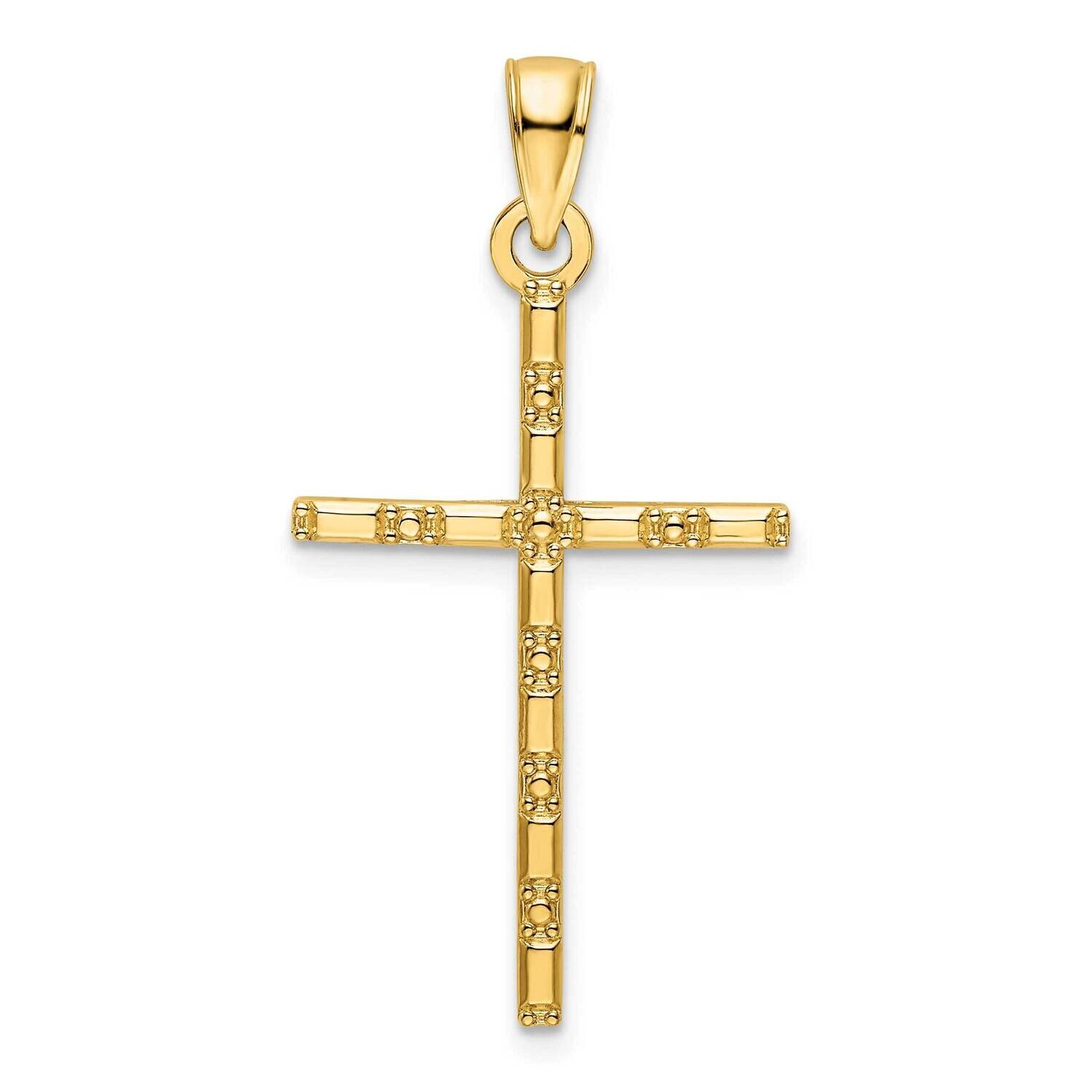 Beaded Cross Pendant 14k Polished Gold K9883, MPN: K9883,