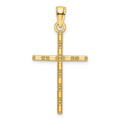 Beaded Cross Pendant 14k Polished Gold K9883, MPN: K9883,
