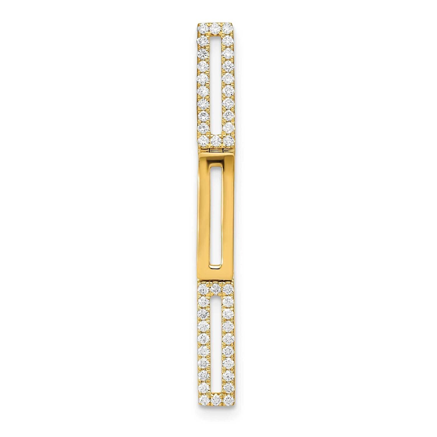 Rectangle Link Diamond Chain Slide Pendant 14k Polished Gold PM6852-022-YA, MPN: PM6852-022-YA,