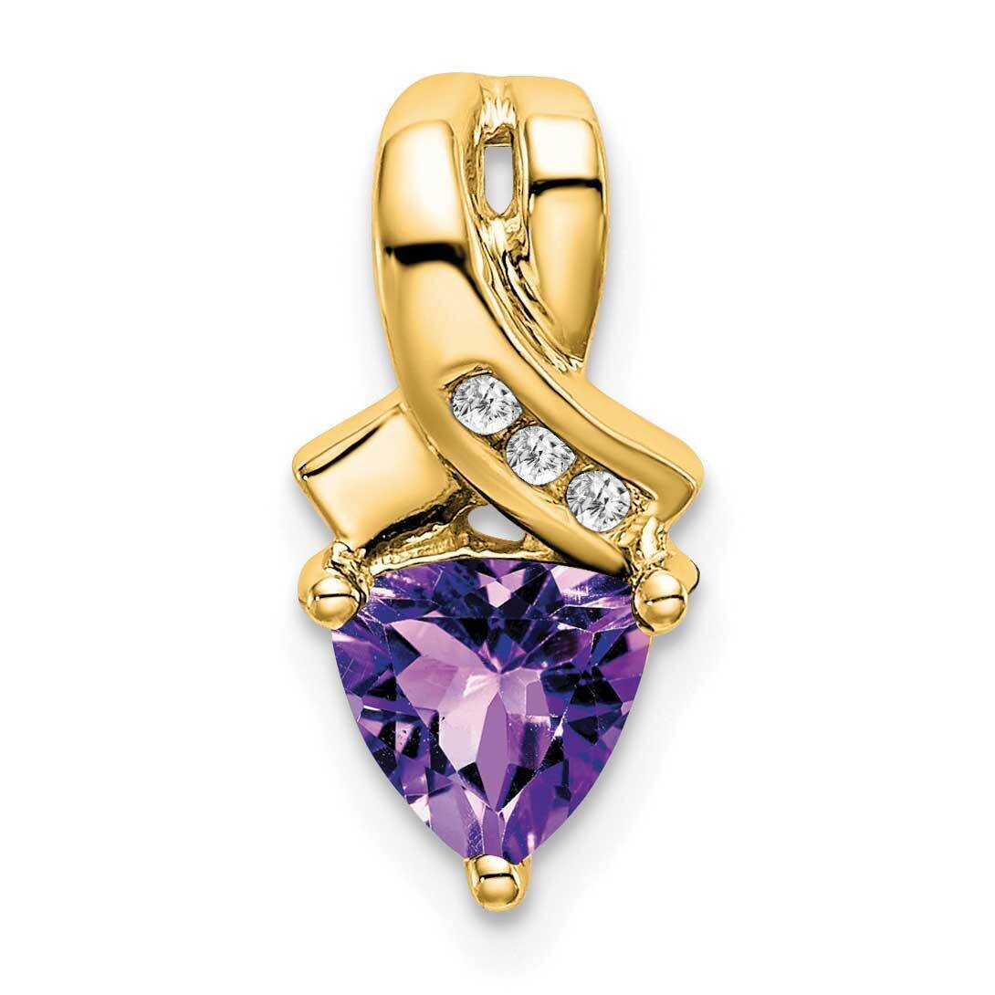 Trillion Amethyst Diamond Pendant 14k Gold PM7053-AM-003-YA, MPN: PM7053-AM-003-YA,