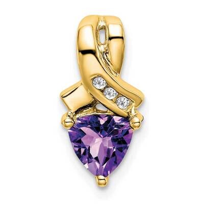 Trillion Amethyst Diamond Pendant 14k Gold PM7053-AM-003-YA, MPN: PM7053-AM-003-YA,