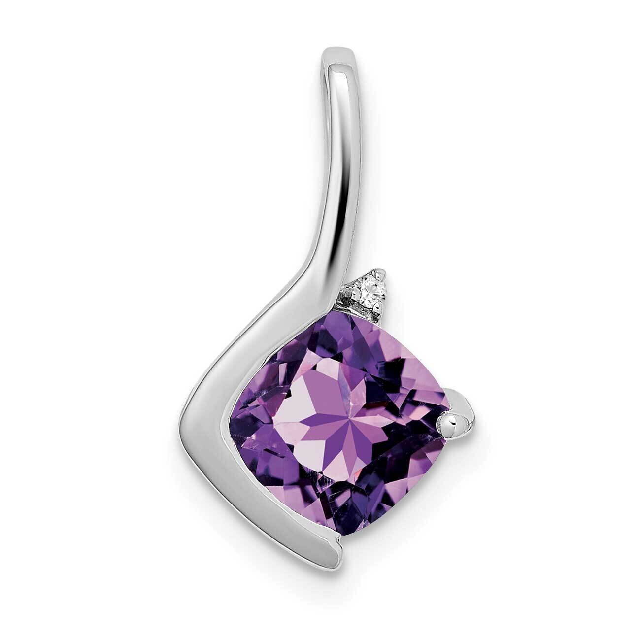 Cushion Amethyst Diamond Pendant 14k White Gold PM7046-AM-001-WA, MPN: PM7046-AM-001-WA,