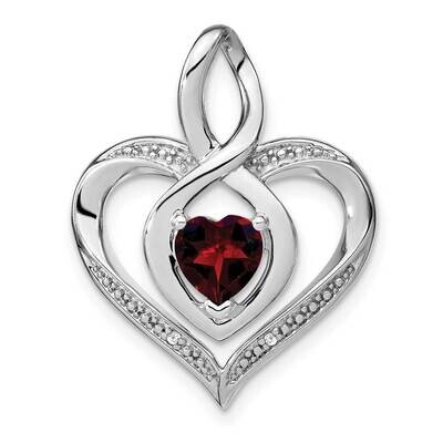 Garnet Diamond Pendant Sterling Silver Rhodium-Plated PM4440-GA-001-SSA, MPN: PM4440-GA-001-SSA,