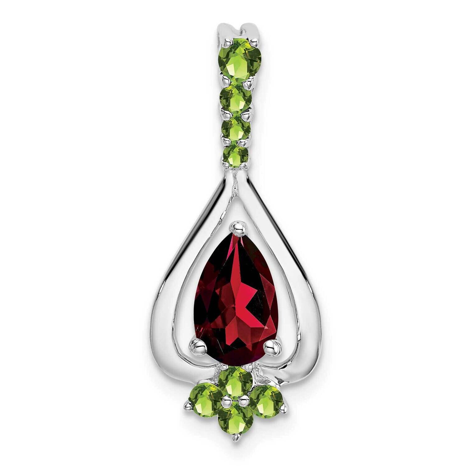 Pear Garnet Peridot Pendant 14k White Gold PM7071-GA/PE-W, MPN: PM7071-GA/PE-W,