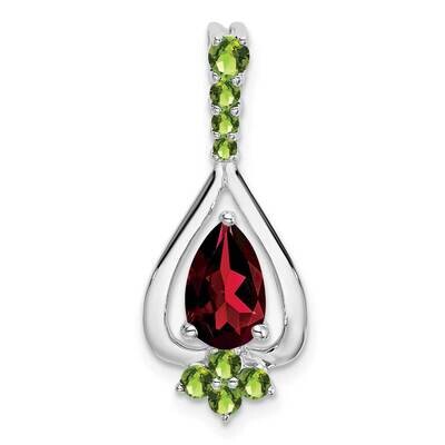Pear Garnet Peridot Pendant 14k White Gold PM7071-GA/PE-W, MPN: PM7071-GA/PE-W,