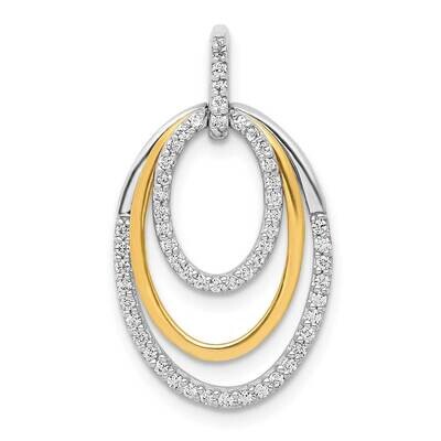 1/4Ct. Diamond Fancy Triple Oval Pendant 10k Two-Tone Gold PM3820-025-1YWA, MPN: PM3820-025-1YWA,