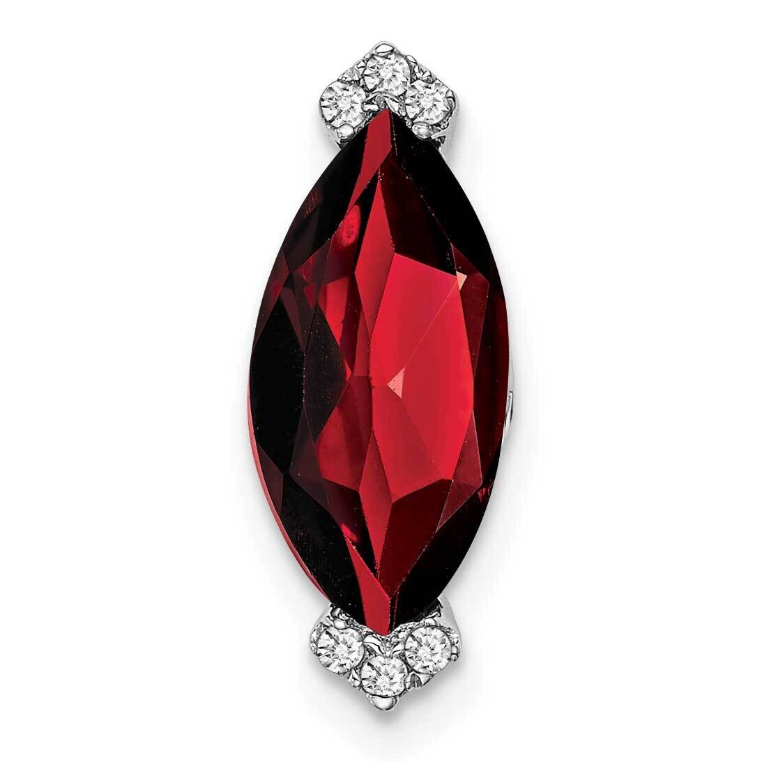 Marquise Garnet Diamond Chain Slide 14k White Gold PM7109-GA-004-WA, MPN: PM7109-GA-004-WA,