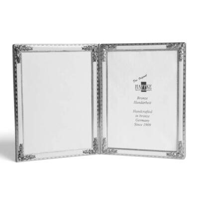 Silvered Bronze White Enamel 2.5X3.5 Double Frame GM12592, MPN: GM12592,