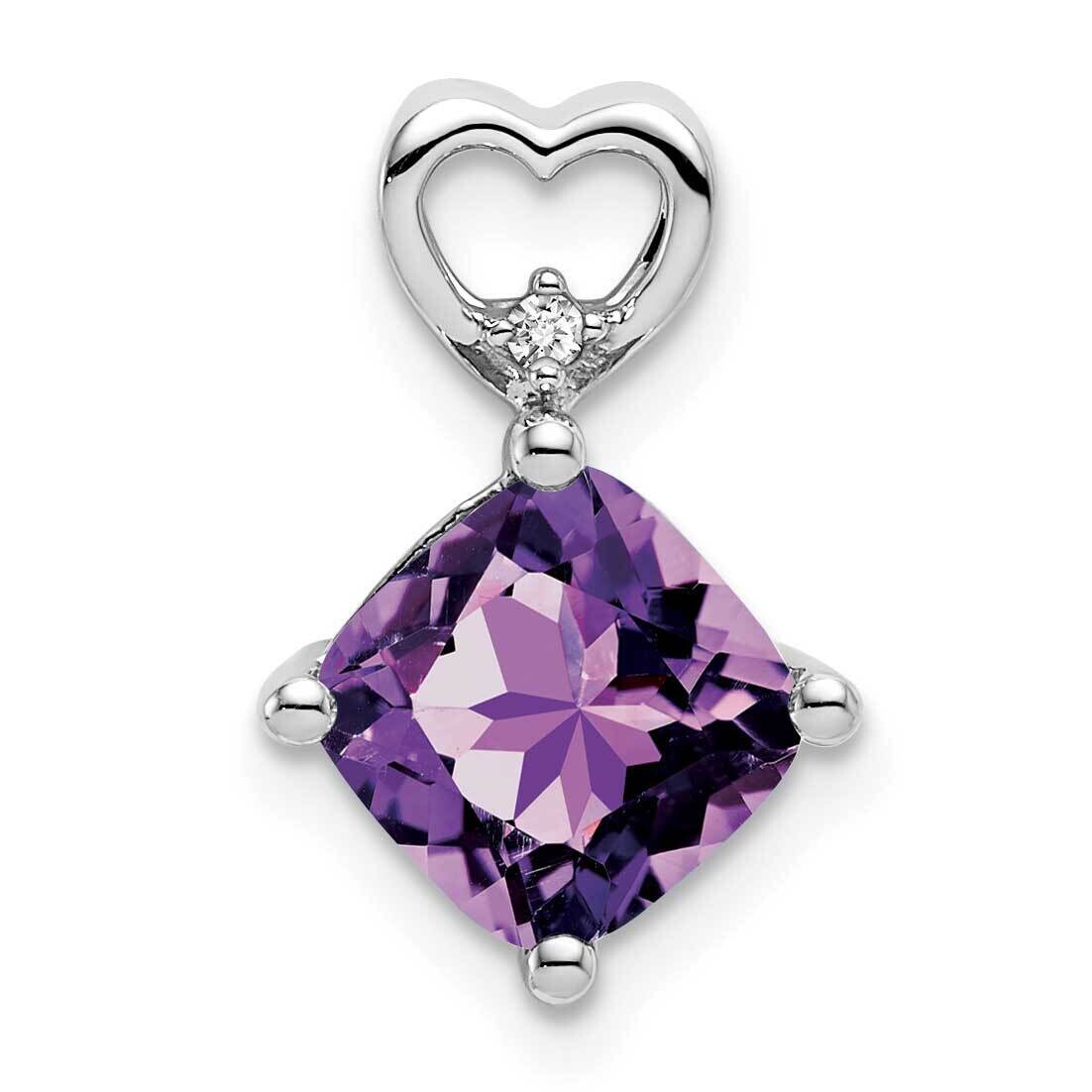 Amethyst Diamond Heart Chain Slide 14k White Gold PM7399-AM-001-WA, MPN: PM7399-AM-001-WA, 19110140…
