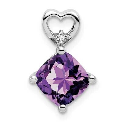 Amethyst Diamond Heart Chain Slide 14k White Gold PM7399-AM-001-WA, MPN: PM7399-AM-001-WA, 19110140…