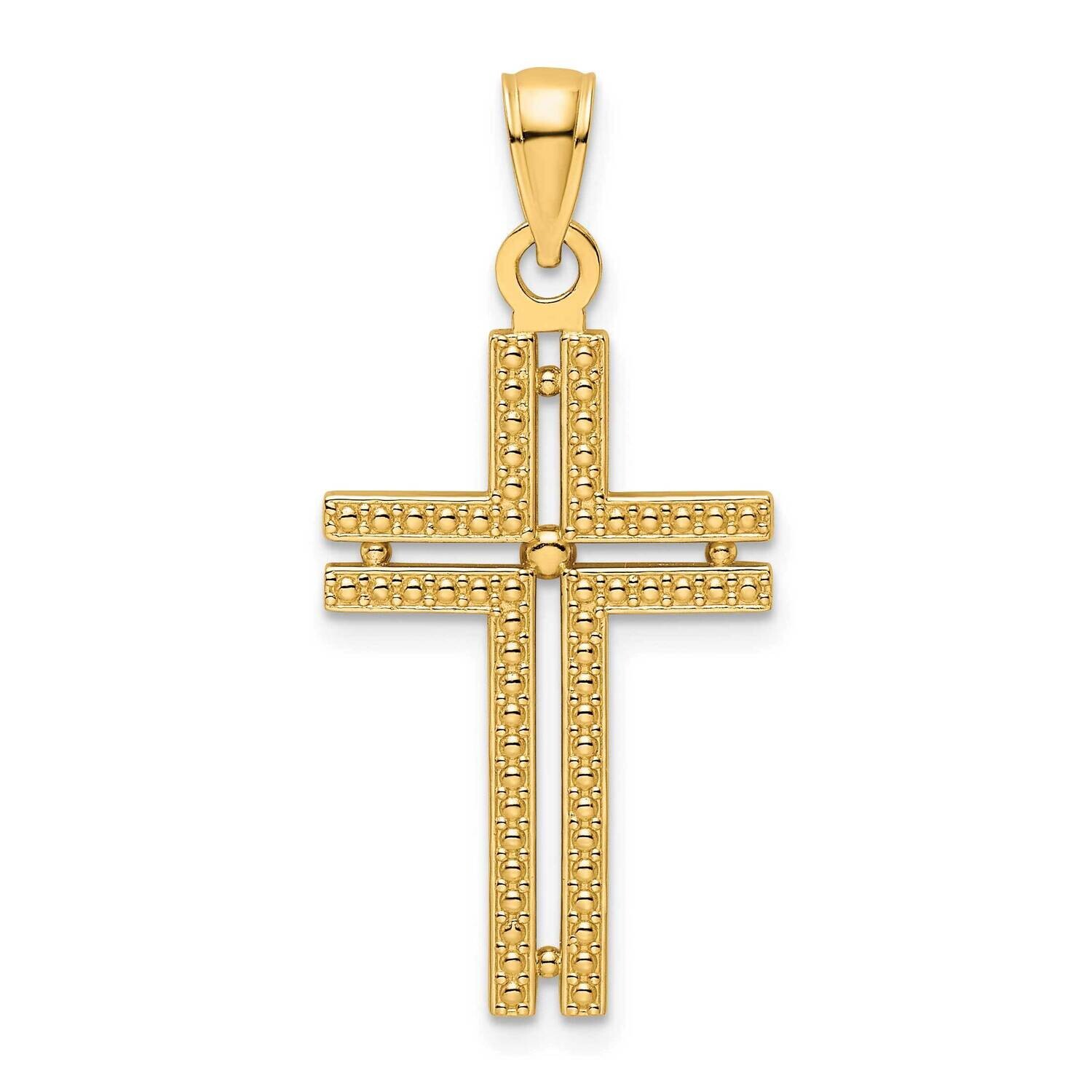 Beaded Cross Pendant 14k Gold K9833, MPN: K9833,