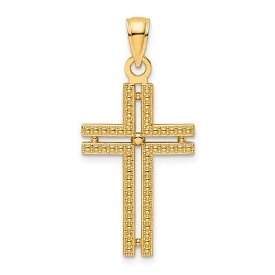 Beaded Cross Pendant 14k Gold K9833, MPN: K9833,
