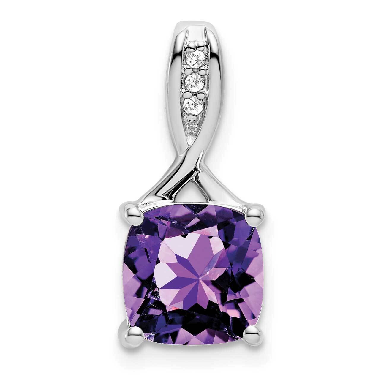 Cushion Amethyst Diamond Pendant 14k White Gold PM7062-AM-002-WA, MPN: PM7062-AM-002-WA,