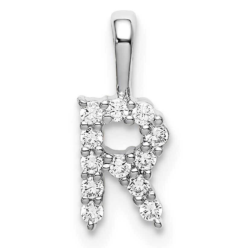 Diamond Letter R Initial Pendant 14k White Gold PM6988R-013-WLG, MPN: PM6988R-013-WLG, 883957886930