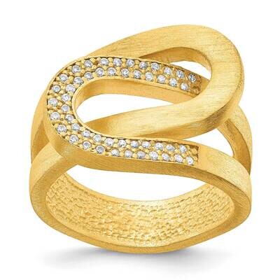 Interlocking Swirl Ring CZ-Yellow Sterling Silver J296258240358, MPN: J296258240358,