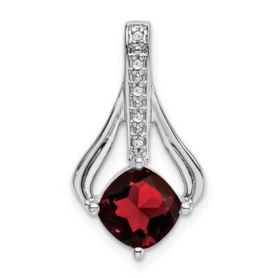 Garnet Diamond Pendant 14k White Gold PM7032-GA-002-WA, MPN: PM7032-GA-002-WA,