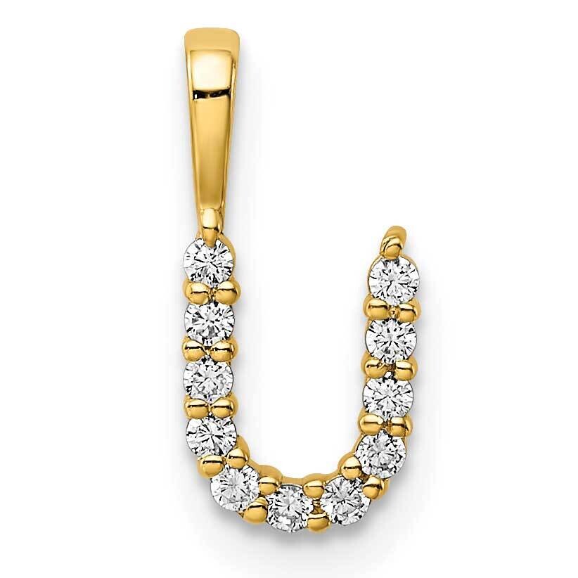Diamond Letter U Initial Pendant 14k Gold PM6988U-011-YLG, MPN: PM6988U-011-YLG, 883957887210