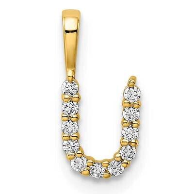 Diamond Letter U Initial Pendant 14k Gold PM6988U-011-YLG, MPN: PM6988U-011-YLG, 883957887210