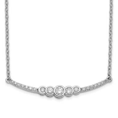 Polished Diamond Bezel Set Bar 18 Inch Necklace 14k White Gold PM6873-020-WA, MPN: PM6873-020-WA, 8…