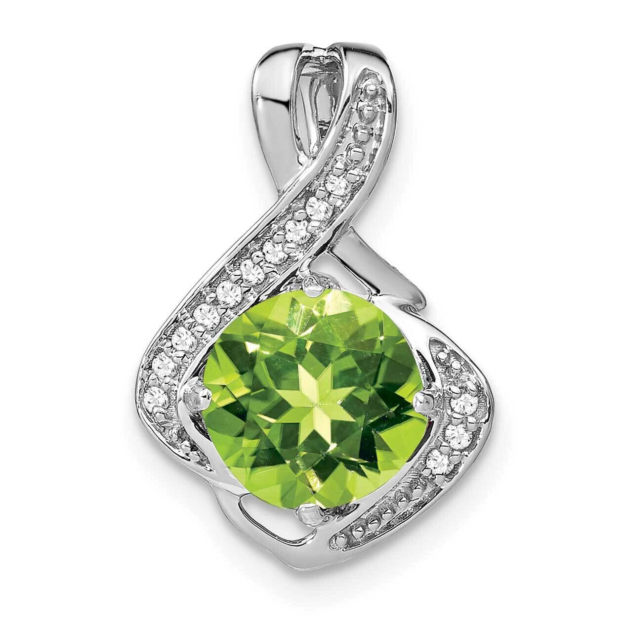 Peridot Diamond Pendant 14k White Gold PM7058-PE-006-WA, MPN: PM7058-PE-006-WA,