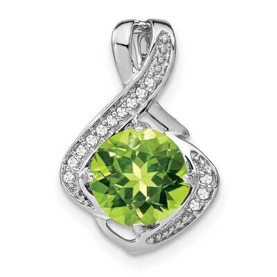 Peridot Diamond Pendant 14k White Gold PM7058-PE-006-WA, MPN: PM7058-PE-006-WA,