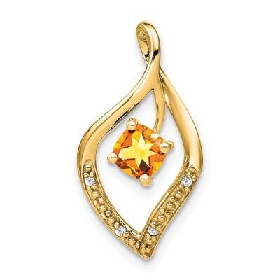 Citrine Diamond Pendant 14k Gold PM7035-CI-003-YA, MPN: PM7035-CI-003-YA,