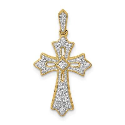 1/6Ct. Diamond Fleur De Lis Cross Pendant 10k Gold PM5088-016-1YA by Men&#39;s Jewelry and Accessories,…