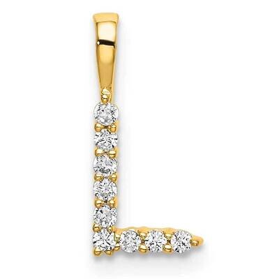 Diamond Letter L Initial Pendant 14k Gold PM6988L-009-YLG, MPN: PM6988L-009-YLG, 883957886633