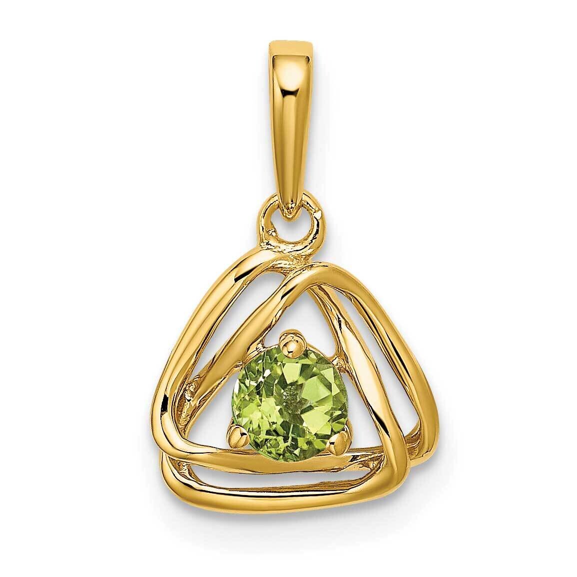 Peridot Triangle Pendant 14k Gold PM7395-PE-Y, MPN: PM7395-PE-Y, 191101400568